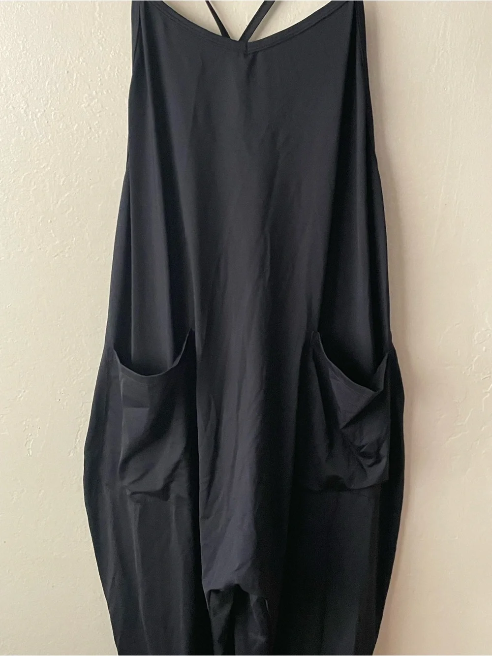 Halara Black relaxed spaghetti straps Pocket Jumpsuit